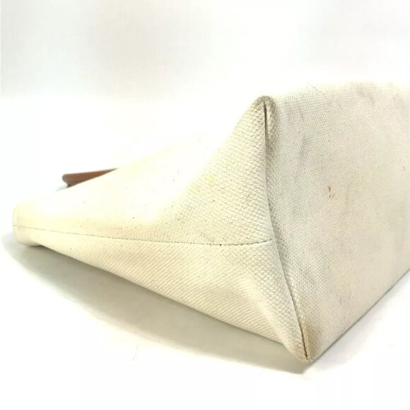 CELINE 190062 Horizontal Cabas Logo Tote Bag Shoulder Bag Canvas/Leather Beige - Picture 13 of 15